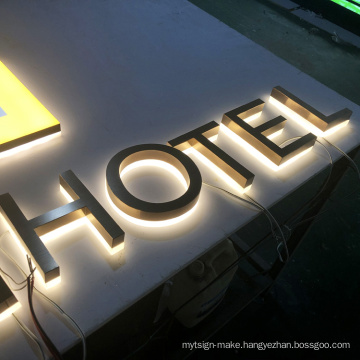 Customized Stainless Steel Brushed Lighting Signage Metal 3d Letters Led 3D Illuminated Channel Letters Store Sign